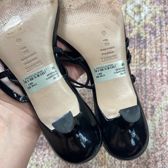 Schutz Lily Patent Leather Kitten Heel Ankle Wrap Sandals Size 9 - Picture 9 of 9